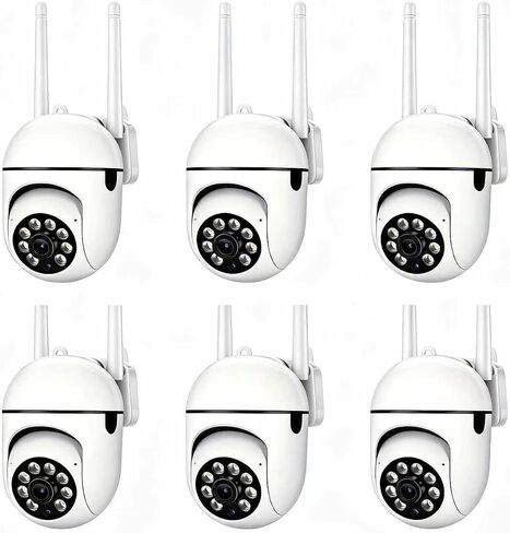 6PCS 4MP Indoor WiFi Security Cameras Kit,Cameras for Home Security with Human Detection,IR Night Vision for Pets & Elder Inactivity,AES Privacy Encryption,TF Card Playback No Cloud Fees in Kuwait