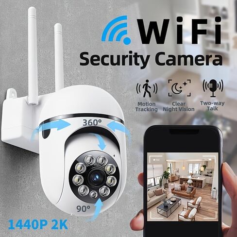 6PCS 4MP Indoor WiFi Security Cameras Kit,Cameras for Home Security with Human Detection,IR Night Vision for Pets & Elder Inactivity,AES Privacy Encryption,TF Card Playback No Cloud Fees in Kuwait