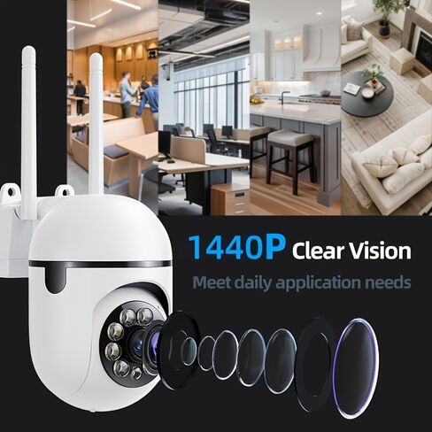 6PCS 4MP Indoor WiFi Security Cameras Kit,Cameras for Home Security with Human Detection,IR Night Vision for Pets & Elder Inactivity,AES Privacy Encryption,TF Card Playback No Cloud Fees in Kuwait