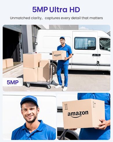 4PCS 5MP PoE Add-on Security Camera, Human & Vehicle Detection | Human & Vehicle Detection, Full Color Night Vision, 2-Way Audio, Only Compatible with AKINGUAR NVR in Saudi Arabia