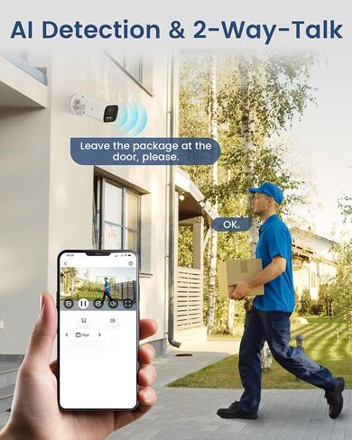 4PCS 5MP PoE Add-on Security Camera, Human & Vehicle Detection | Human & Vehicle Detection, Full Color Night Vision, 2-Way Audio, Only Compatible with AKINGUAR NVR in Saudi Arabia