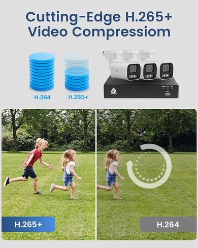 4PCS 5MP PoE Add-on Security Camera, Human & Vehicle Detection | Human & Vehicle Detection, Full Color Night Vision, 2-Way Audio, Only Compatible with AKINGUAR NVR in Saudi Arabia