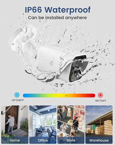 4PCS 5MP PoE Add-on Security Camera, Human & Vehicle Detection | Human & Vehicle Detection, Full Color Night Vision, 2-Way Audio, Only Compatible with AKINGUAR NVR in Saudi Arabia