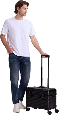 Full Aluminum Rolling Camera Bag 18" Carry on | Detachable wheels, TSA locks, adjustable dividers, lightweight aluminum luggage, fits 17" laptop for commercial photography in Kuwait