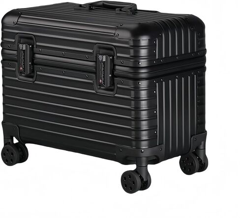 Full Aluminum Rolling Camera Bag 18" Carry on | Detachable wheels, TSA locks, adjustable dividers, lightweight aluminum luggage, fits 17" laptop for commercial photography in Kuwait