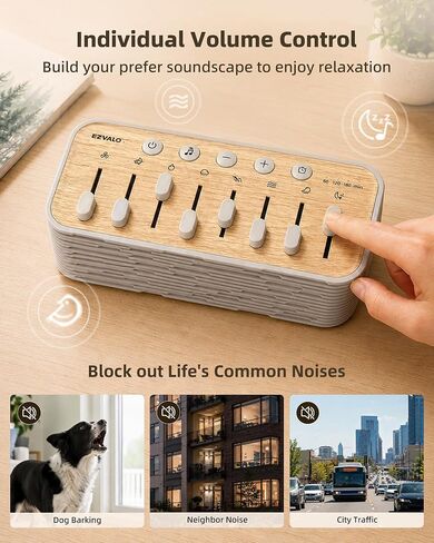 White Noise Sound Machine for Sleep, 255+ Natural Sound Combinations | Gifts for Women, Breathing Night Light with Sleep Timer, Volume Control, Rechargeable Bluetooth Speaker, Bedroom Kids Adults in Saudi Arabia