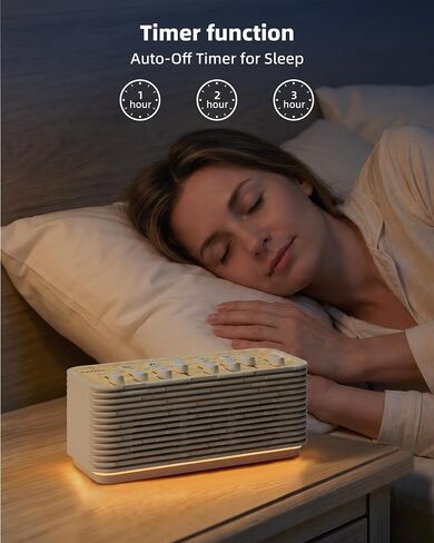 White Noise Sound Machine for Sleep, 255+ Natural Sound Combinations | Gifts for Women, Breathing Night Light with Sleep Timer, Volume Control, Rechargeable Bluetooth Speaker, Bedroom Kids Adults in Saudi Arabia