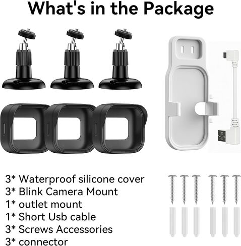 Camera Mount for Blink Outdoor 4/2K+, 3Pack 360° Adjustable with Blink Outdoor Camera Mount, Weatherproof Silicone Case, Sync Module Wall Mount Holder Accessories (Camera Not Included) in Kuwait