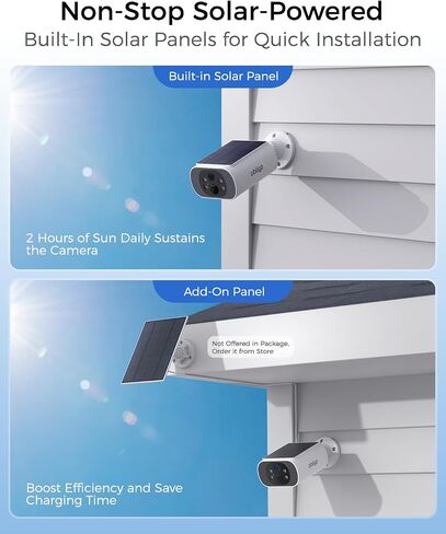 Solar Security Cameras Wireless Outdoor, 4MP Cameras for Home Security Camera System, 64GB Local Storage, No Subscription, Color Night Vision, 2.4 & 5G WiFi, 4-Cam Kit with 2 Add-On Solar Panel in Kuwait