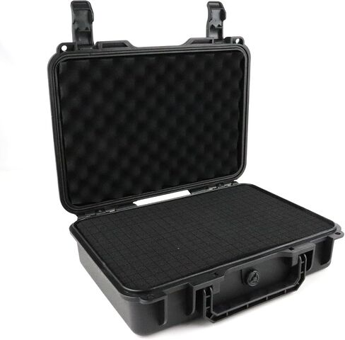 Hard Case with Grid line Cube Sheet Foam,Large,Black | Carrying Case,Shockproof, Waterproof,18.4x12.6x6.3 in,For Drone,Camera Accessories, Electronics,Gear in Saudi Arabia