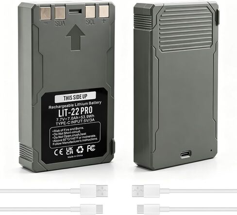 2 Pack LIT-22 PRO Battery 7000mAh for SPYPOINT Trail Camera | Rechargeable Lithium Battery Compatible with Flex-M, S, Plus, G-36 Cellular Trail Cameras (Includes Type-C Cable) in Kuwait
