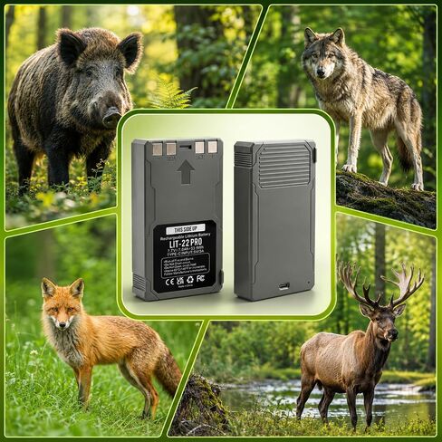 2 Pack LIT-22 PRO Battery 7000mAh for SPYPOINT Trail Camera | Rechargeable Lithium Battery Compatible with Flex-M, S, Plus, G-36 Cellular Trail Cameras (Includes Type-C Cable) in Kuwait