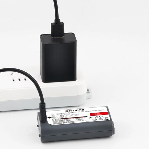 Batmax 1Pack USB-C بطارية ليثيوم أيون قابلة للشحن للوحة مفاتيح فيديو myQ Smart Garage، 7000 مللي أمبير، 3.7 فولت in Kuwait