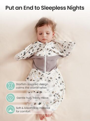 GROWNSY Swaddle Sleep Sack 6-9 Months, Starfish Design Baby Swaddle Sack, Dual-Zipper for Easy Diaper Changes, Proper Hip Development & Openable Foot Button, 19-27 lbs, Space Tourism in Saudi Arabia