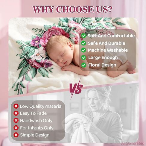 Monthly Milestone Blanket for Baby Girl Growth Chart Gift | Soft Age Month Blanket with 16 Holiday Stickers Newborn Photo Prop Nursery Decor Bliss Baby Gift Floral Peony Theme 60"x40" in Saudi Arabia