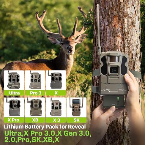 New Reveal Lithium Battery for Cellular Trail Camera 2 Pack Rechargeable | Compatible with Camera Reveal Ultra, X Gen 3.0, Pro 3.0, X, X Pro, X Gen 2.0, XB, SK in Kuwait