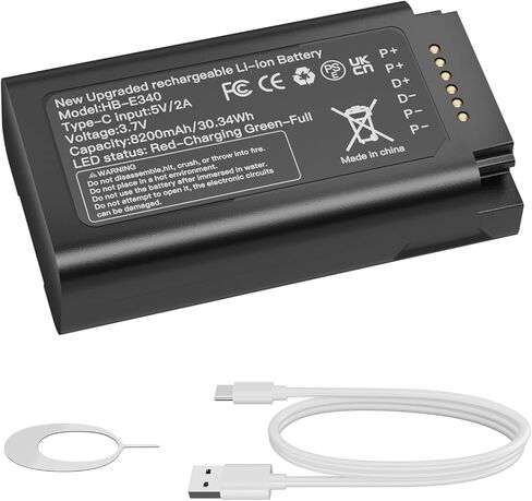 2026 Upgraded 8200mAh E340 Battery Compatible for eufy Video Doorbell E340, High Capacity Replacement Backup Battery with Type-C Charge Cable-1pcs in Kuwait