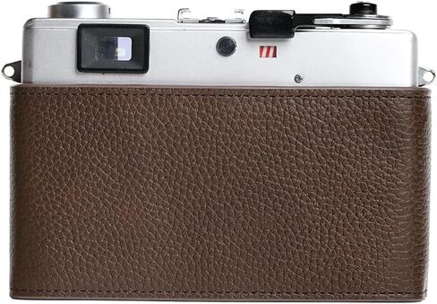 حافظة Canonet 28، حافظة نصف كاميرا مصنوعة يدويًا من الجلد الطبيعي الأصلي لكاميرا Canon Canonet 28 Film مع حزام يد (قهوة) in Kuwait