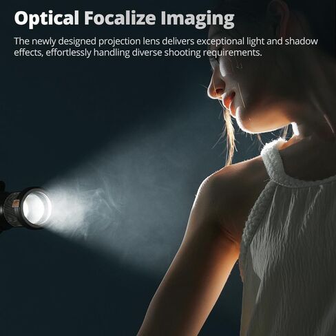 Ambitful AL300Pro Optical Snoot,with 20 Gobos,36° Lens Spotlight Bowens Mount Projector Attachment for COB Monolight Portraits,Photography Video Shape Light Studio,Godox LED Light | Bowens Mount Projector Attachment for COB Monolight Portraits,Photography in Saudi Arabia