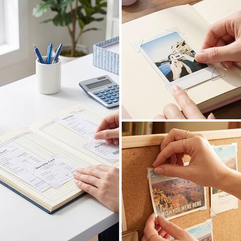 1428 Pcs Self-Adhesive Photo Corners for Scrapbooking, 14 Sheets PVC Picture Mounting Corner Stickers, Invisible Photo Edge Stickers for Family Album DIY Crafts Journal - Clear in Kuwait