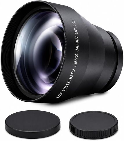ملحق عدسة تليفوتوغرافي من Acuvar مقاس 52 مم 2.2X لكاميرات DSLR والكاميرات غير المرآة - عدسة محول تكبير عالية الدقة لنيكون كانون سوني - محول عدسات الكاميرا لمسافات طويلة in Kuwait