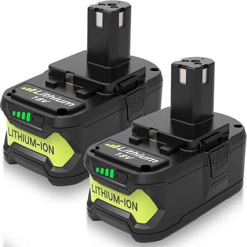 Upgraded 8.0Ah P108 Replacement for Ryobi 18V Battery and P117 Charger | Compatible with Ryobi 18V Battery P102 P103 P104 P105 P107 P190 P109 P190 P191 P122 Cordless Power Tools in Kuwait