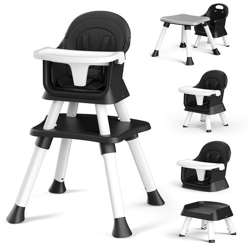 Kinder King 8 in 1 Baby High Chair for Babies and Toddlers, Booster Chair | Coverts to Dining Booster/Kids Table & Chair Set/Toddler Building Block Table/Kids Stool, Removable Tray, Double Seat Cover in Saudi Arabia