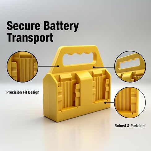 4-Slot Battery Holder Compatible for DeWalt 20V 60V Batteries,Heavy Duty ABS Carrying Case Organizer with Handle, Portable Storage for 2.0Ah-10.0Ah Batteries (Battery Not Included) in Kuwait