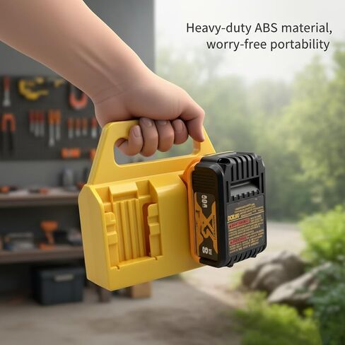 4-Slot Battery Holder Compatible for DeWalt 20V 60V Batteries,Heavy Duty ABS Carrying Case Organizer with Handle, Portable Storage for 2.0Ah-10.0Ah Batteries (Battery Not Included) in Kuwait