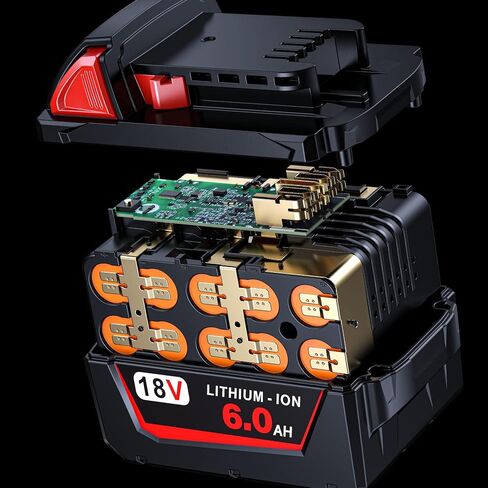2 Pack | 18 Volt Battery 6.0Ah, Compatible with M-18 Battery Charger and 18V Cordless Power Tools (48-11-1860) in Saudi Arabia