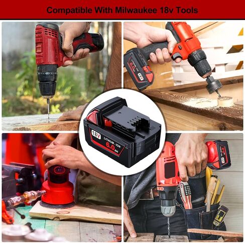 2 Pack | 18 Volt Battery 6.0Ah, Compatible with M-18 Battery Charger and 18V Cordless Power Tools (48-11-1860) in Saudi Arabia