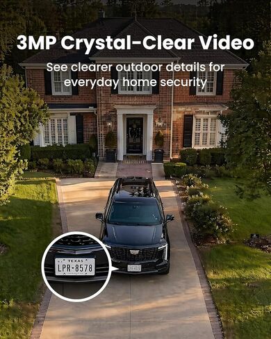 3MP Outdoor Security Camera, 2.4GHz WiFi 6 Smart Bullet Camera with Color Night Vision, AI Human/Vehicle/Sound Detection, Two-Way Talk, Spotlight, IP67, ONVIF, Cloud & microSD Storage up to 256GB in Saudi Arabia