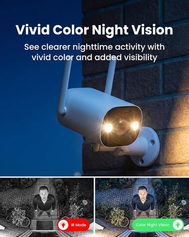 3MP Outdoor Security Camera, 2.4GHz WiFi 6 Smart Bullet Camera with Color Night Vision, AI Human/Vehicle/Sound Detection, Two-Way Talk, Spotlight, IP67, ONVIF, Cloud & microSD Storage up to 256GB in Saudi Arabia