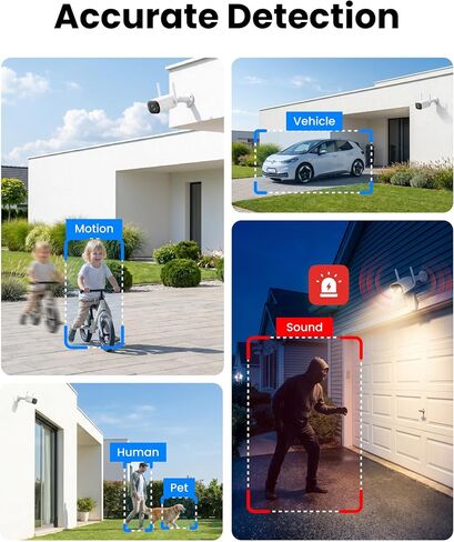 3MP Outdoor Security Camera, 2.4GHz WiFi 6 Smart Bullet Camera with Color Night Vision, AI Human/Vehicle/Sound Detection, Two-Way Talk, Spotlight, IP67, ONVIF, Cloud & microSD Storage up to 256GB in Saudi Arabia
