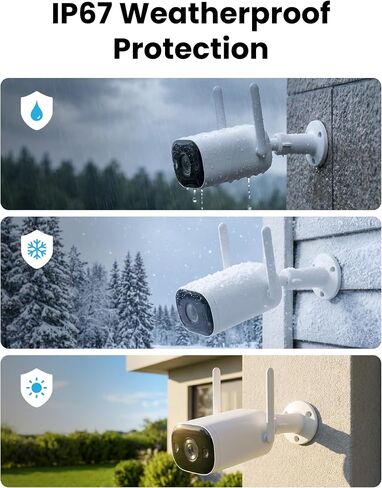 3MP Outdoor Security Camera, 2.4GHz WiFi 6 Smart Bullet Camera with Color Night Vision, AI Human/Vehicle/Sound Detection, Two-Way Talk, Spotlight, IP67, ONVIF, Cloud & microSD Storage up to 256GB in Saudi Arabia