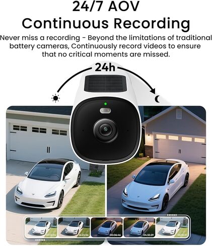 youkey 4K Solar Security Cameras Wireless Outdoor, 2-Cam Kit, 24/7 AOV Continuous Recoding, Home Security System with Solar Panel, Free Face Recognition AI, Expandable Local Storage, No Monthly Fee in Kuwait