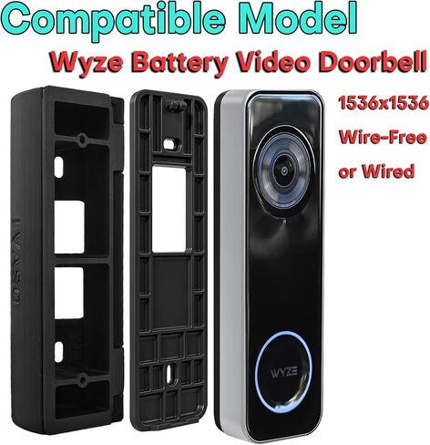 30°-55° Adjustable Angle Mount Bracket for Wyze Battery Video Doorbell, Both Drill & No Drill Aavailable with Security Screws (Angle Mount) in Saudi Arabia