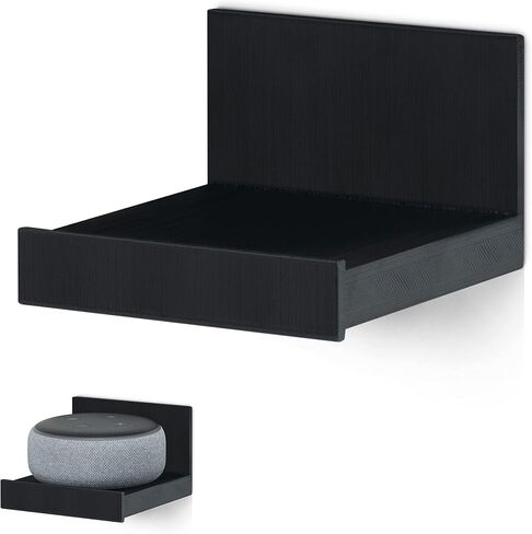 BRAINWAVZ Screwless 4" Universal Shelf for Cloud Security Camera, Baby Monitor, Small Speakers, Electronics & More, No Tools, VHB Tape Strong Adheasive, Easy to Install (Black) in Saudi Arabia