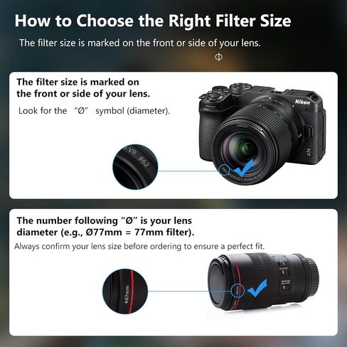 ARTCISE UV Camera Lens Filter 77mm – Ultra-Slim Multi-Coated UV Protective Filter with HD Optical Glass, Scratch Resistant, Waterproof, Anti-Oil Coating, CNC Aluminum Alloy Frame (58mm) in Kuwait