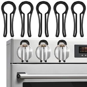 Locks for Gas Stove knobs (5 Pack), Upgraded - Black | Gas Stove Knob Locks for Child Safety, Child Proof Oven Knob Locks, Oven Knob Safety in Saudi Arabia