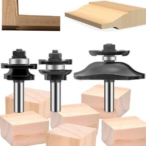 LEATBUY Architectural Molding Router Bit Set 1/4-Inch Shank 5 PCS, Corner Rounding Edge-Forming Woodworking Beading Router Bits Sets Tool Wood Table Door Cabinet Cutter(Round) in Saudi Arabia