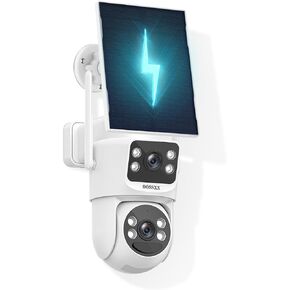 OOSSXX Add-on 4MP Dual Lens Solar Powered Security Camera Outdoor Wireless in Kuwait