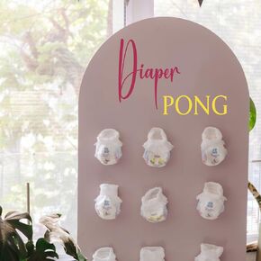 Diaper Pong Game Decal | Baby Shower Party Decoration|Diaper Pong Game Sign Wall Sticker|Gender Reveal Party Supplies in Saudi Arabia