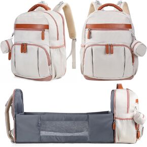 Baby Diaper Bag with Changing Station,Baby Registry Search | Waterproof Diaper Bag Backpack for Moms Dads, Portable Changing Pad, Large Capacity Diaper Bags for Baby Shower Gifts,Beige in Kuwait