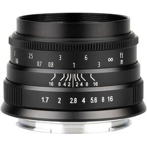 Brightin Star 35mm F1.7 Lens for Fujifilm XF-Mount Mirrorless Cameras, APS-C Manual Focus Large Aperture Prime Humanistic Lens Fit for XT5, XT4, XT30, XPRO3/2, XT200, XS10, XA7, XE4, XH1(Black) in Saudi Arabia