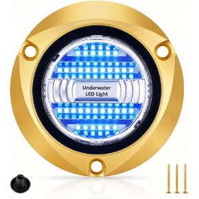 Underwater Boat Lights, 6000 Lumens Marine LED Light | Dual Color White & Blue Led Underwater Lights for Boat IP68 Waterproof, Marine-Grade Bronze and Heat-Tempered Glass in Saudi Arabia