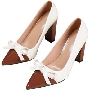 Pointed-toe low-cut women's high heels, bow accessory, fashionable and versatile, slip-resistant and durable, comfortable and lightweight. Available in large size. in Saudi Arabia