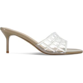 Jelly Heeled Sandals for Women Round Open Toe Slip On Mules Clear Mesh Hollow Jellies Fashion Beach Summer Dress Sandals Shoes in Saudi Arabia