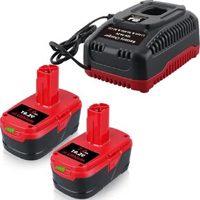 VANTTECH 7.0Ah Li-ion 2 Pack Replacement for Craftsman 19.2 Volt Battery C3 XCP 130279005 1323903 130211004 11045 High Capacity with Craftsman 19.2 Volt Battery Charger Set in Saudi Arabia