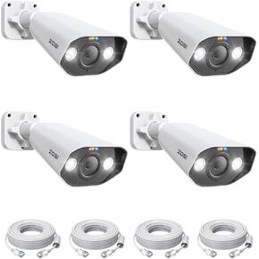 ZOSI 2 Pack 5MP PoE IP Camera with Person Vehicle Detection, Outdoor Indoor Security Camera with 2-Way Talk, Color Night Vision, Smart Light&Sound Alerts, Only Compatible POE NVR System in Saudi Arabia